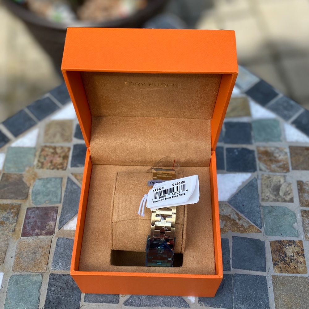 Tory Burch Reva Ivory Dial Ladies Gold Tone Watch - Picture 3 of 11